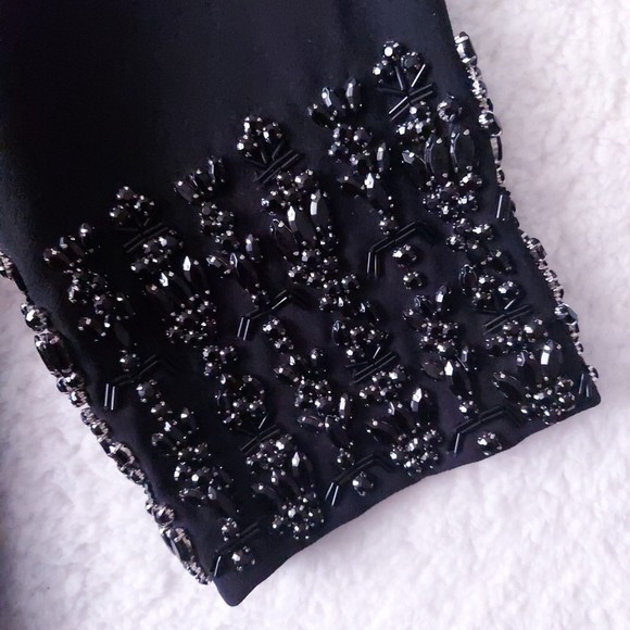 J. Crew Black Beaded Long sleeve Shift Dress Women's Sz 8 NWT - Picture 7 of 15